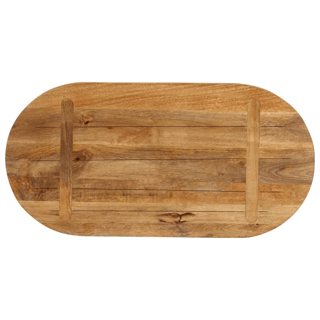 bordplade 80x40x2,5 cm oval massivt mangotræ