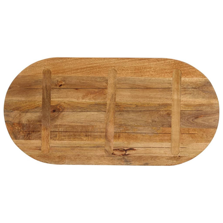 bordplade 100x40x3,8 cm oval massivt mangotræ