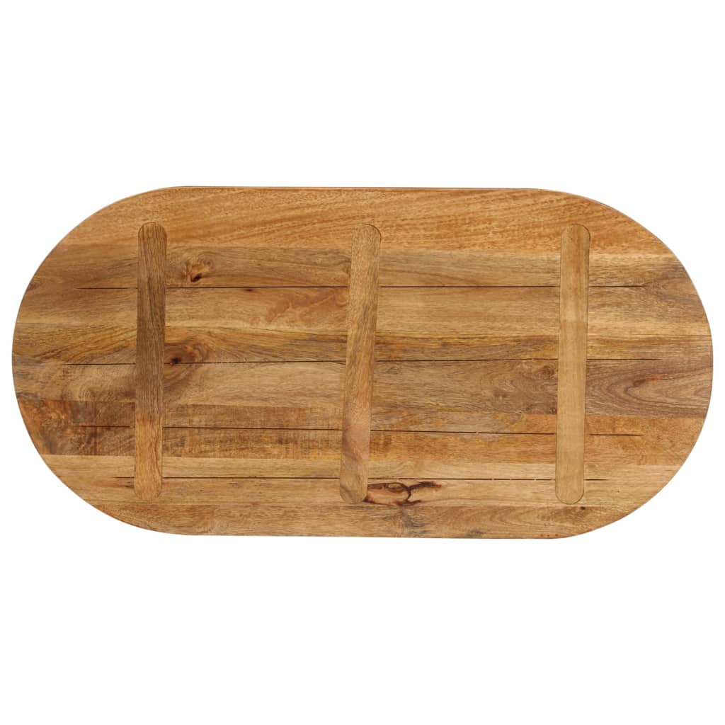 bordplade 110x50x3,8 cm oval massivt mangotræ
