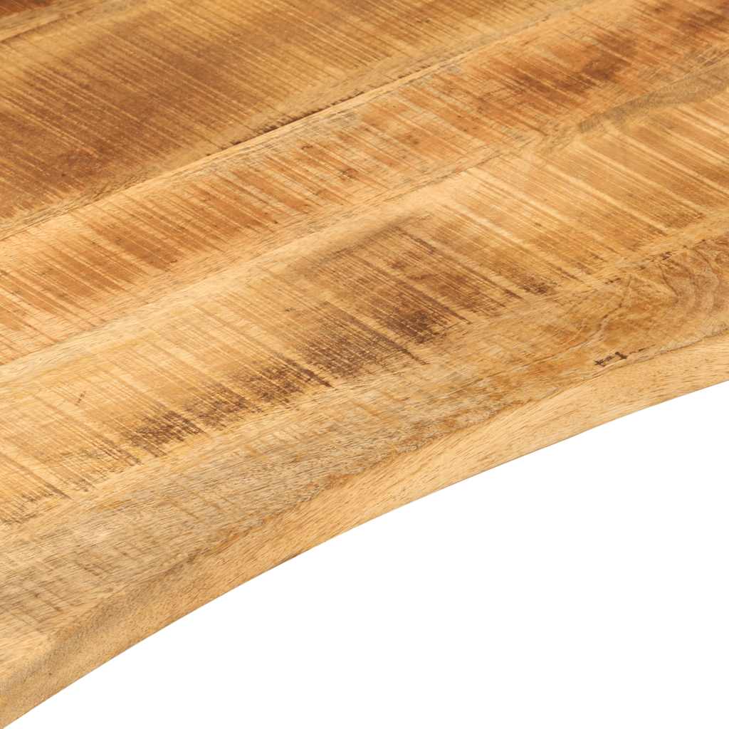 bordplade med kurvet form 140x50x2,5 cm ru massivt mangotræ