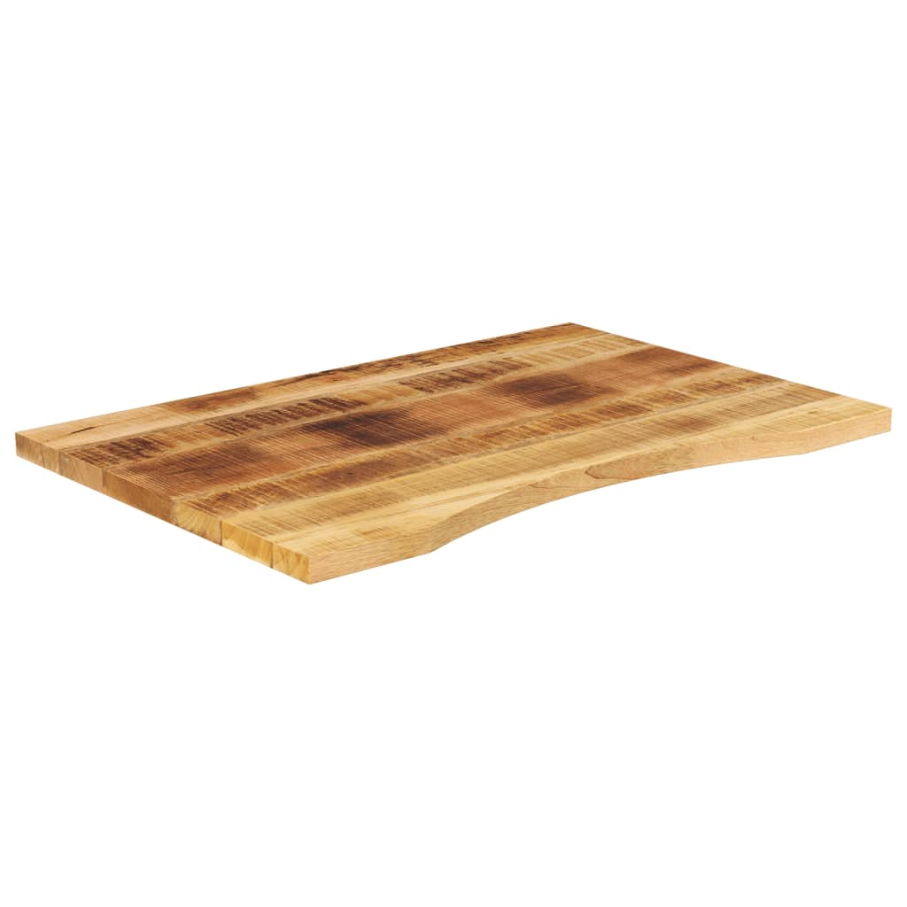 bordplade med kurvet form 90x60x2,5 cm ru massivt mangotræ