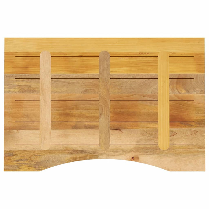 bordplade med kurvet form 90x60x2,5 cm ru massivt mangotræ