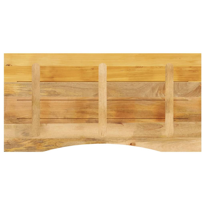 bordplade med kurvet form 140x60x2,5 cm ru massivt mangotræ