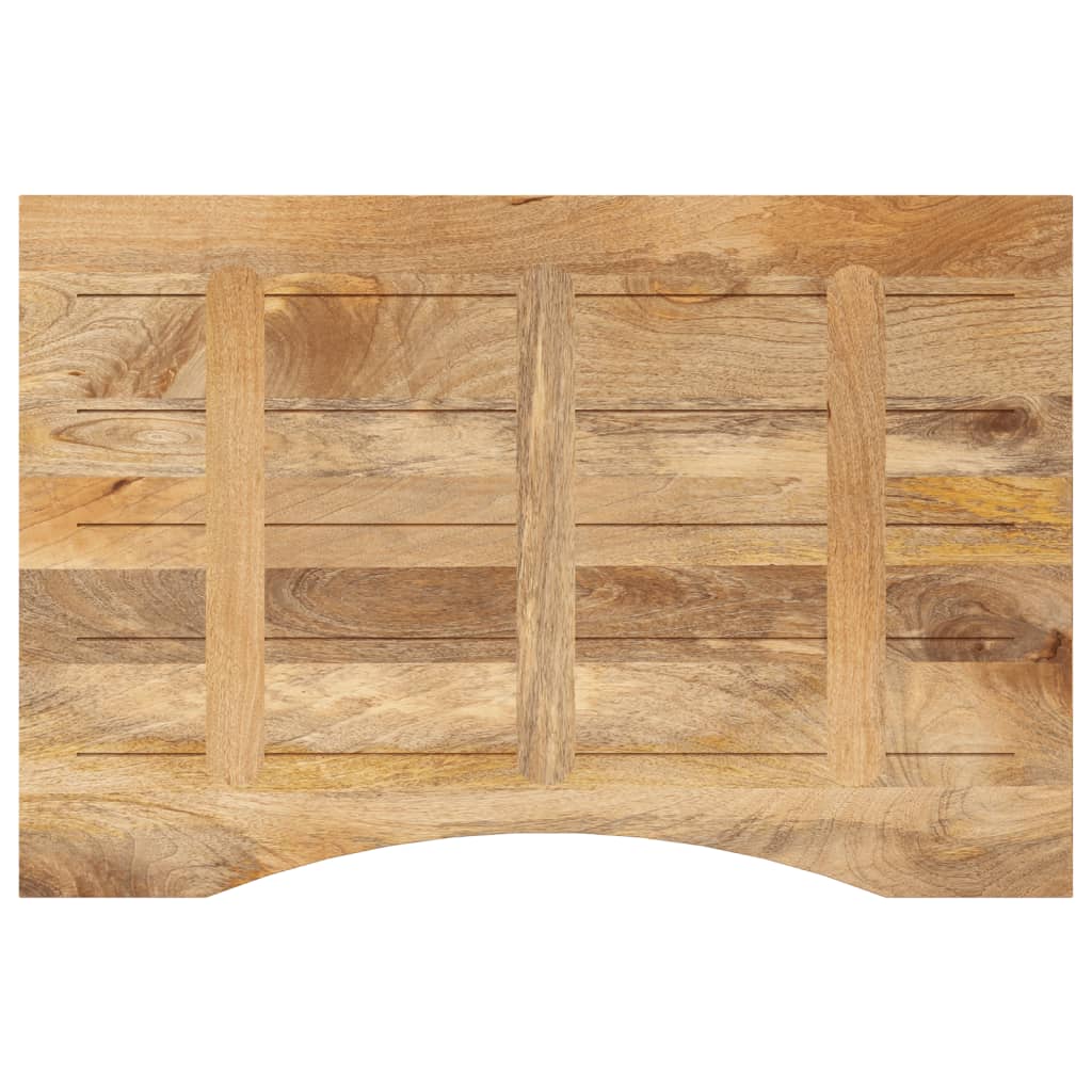 bordplade med kurvet form 90x50x2,5 cm ru massivt mangotræ