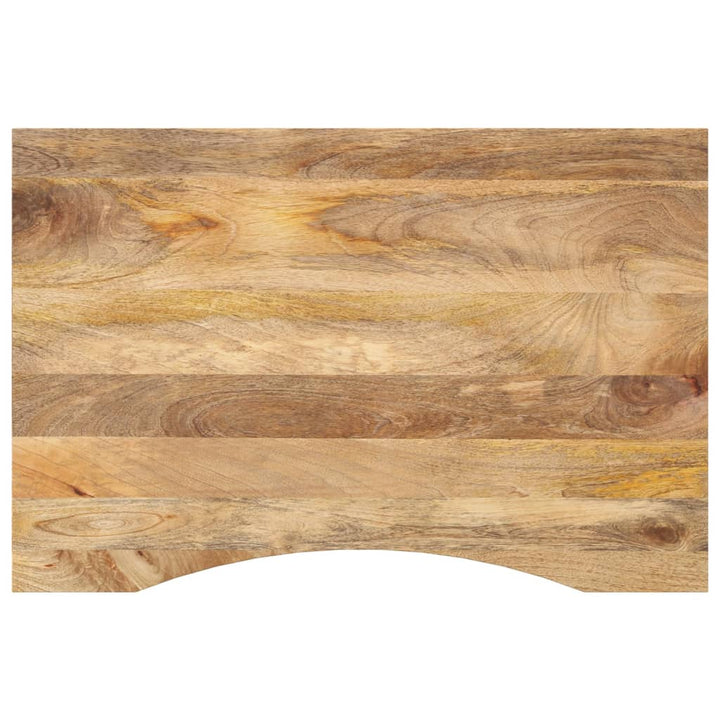 bordplade med kurvet form 100x50x2,5 cm ru massivt mangotræ