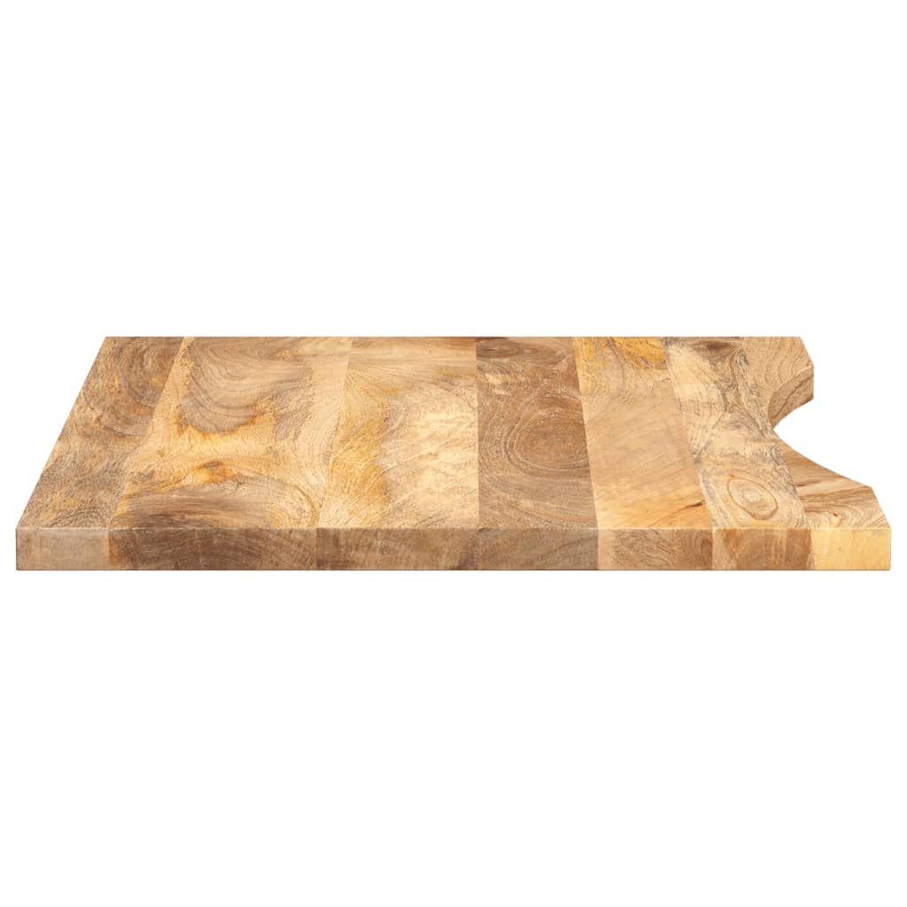 bordplade med kurvet form 100x50x2,5 cm ru massivt mangotræ