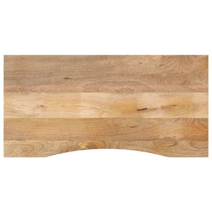 bordplade med kurvet form 120x50x2,5 cm ru massivt mangotræ