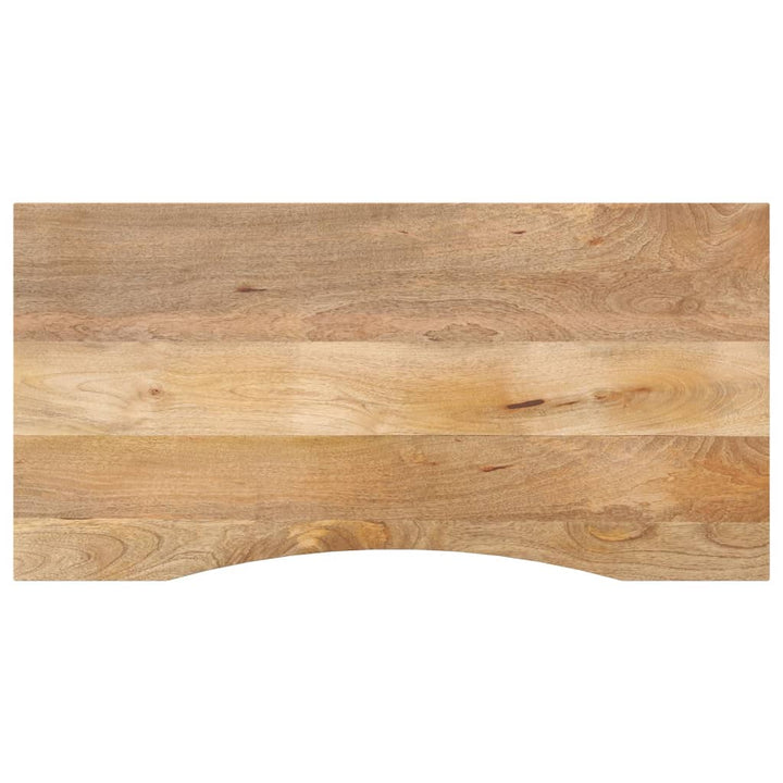 bordplade med kurvet form 140x50x2,5 cm ru massivt mangotræ