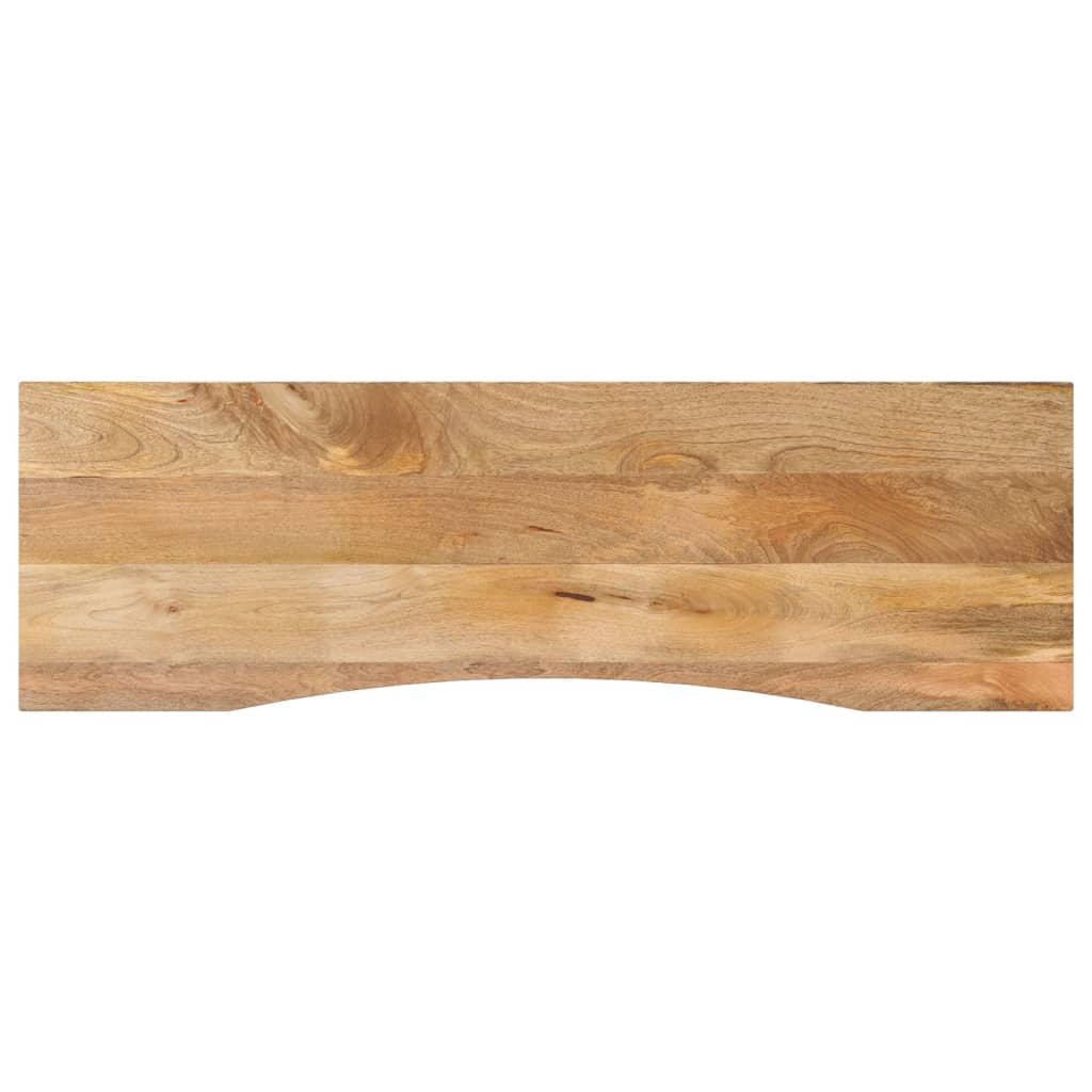 bordplade med kurvet form 160x50x2,5 cm ru massivt mangotræ