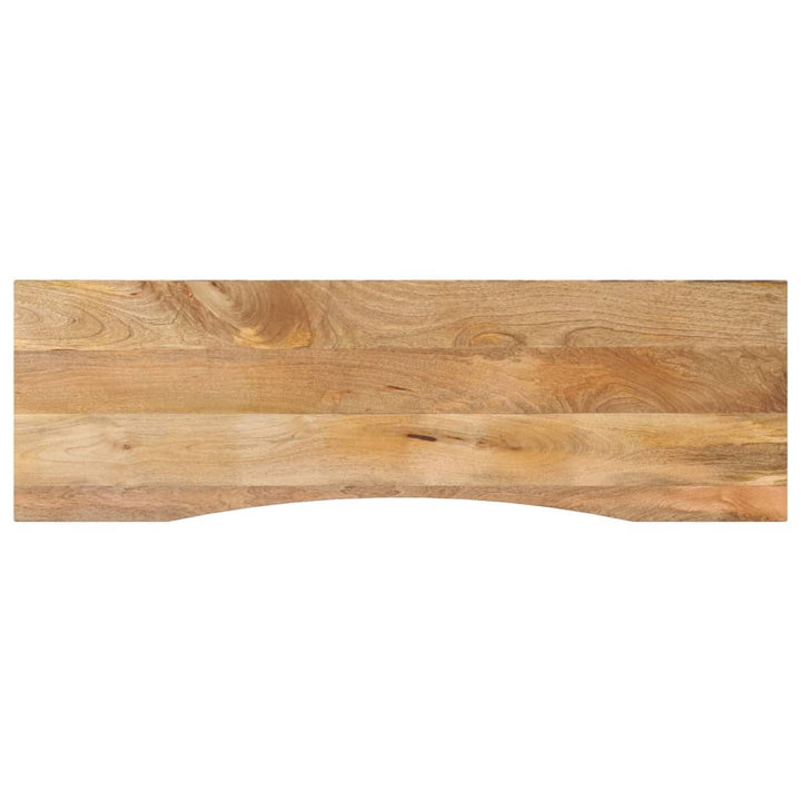 bordplade med kurvet form 160x50x2,5 cm ru massivt mangotræ