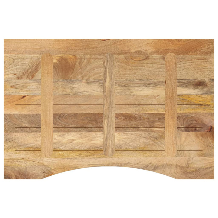 bordplade med kurvet form 90x60x2,5 cm ru massivt mangotræ