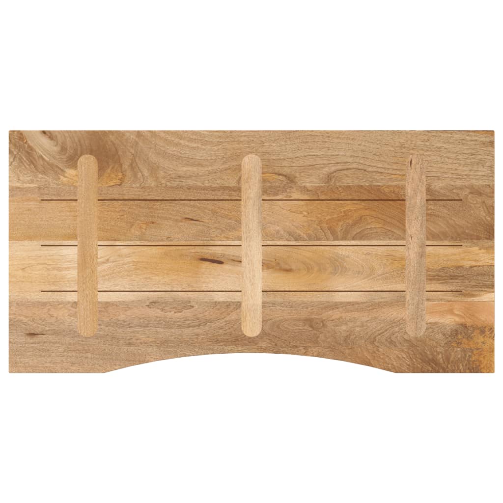 bordplade med kurvet form 110x60x2,5 cm ru massivt mangotræ