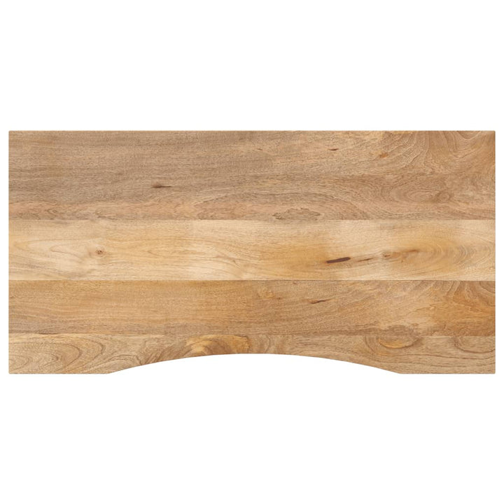bordplade med kurvet form 120x60x2,5 cm ru massivt mangotræ