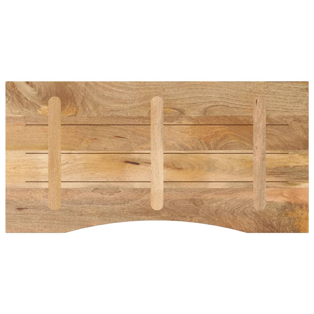 bordplade med kurvet form 120x60x2,5 cm ru massivt mangotræ