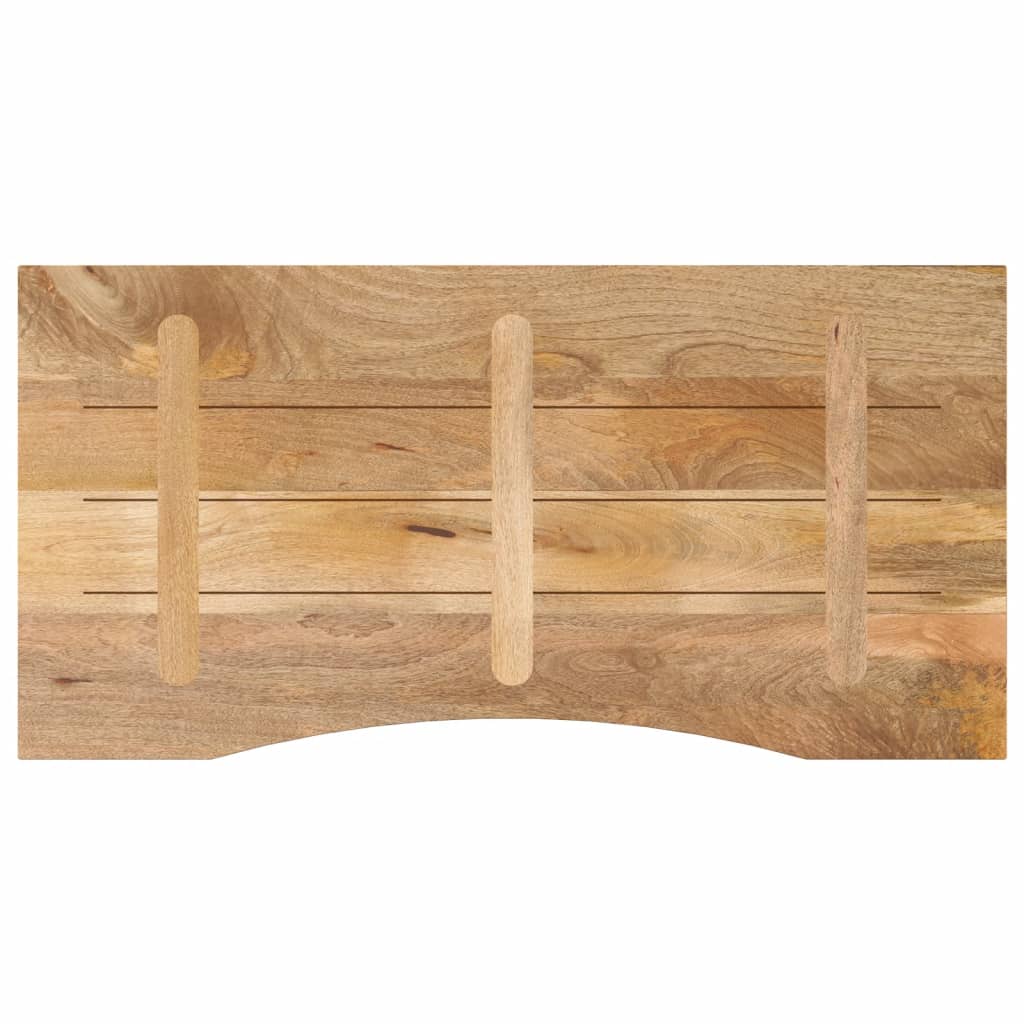 bordplade med kurvet form 140x60x2,5 cm ru massivt mangotræ