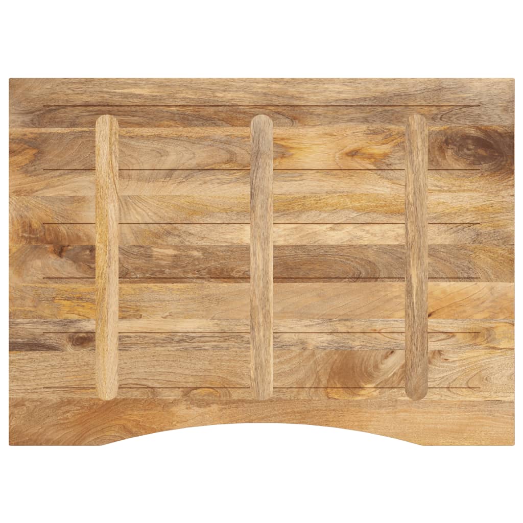 bordplade med kurvet form 110x80x2,5 cm ru massivt mangotræ
