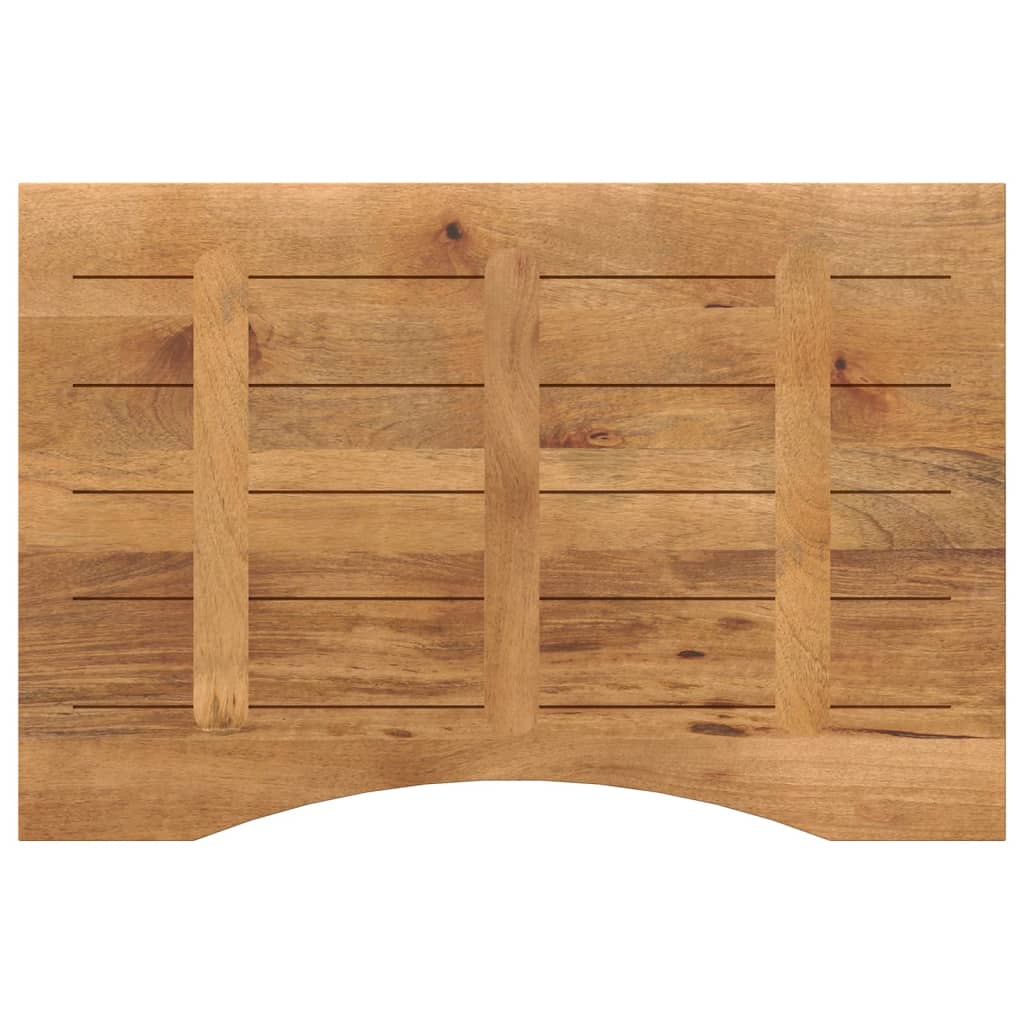 bordplade med kurvet form 80x60x2,5 cm ru massivt mangotræ