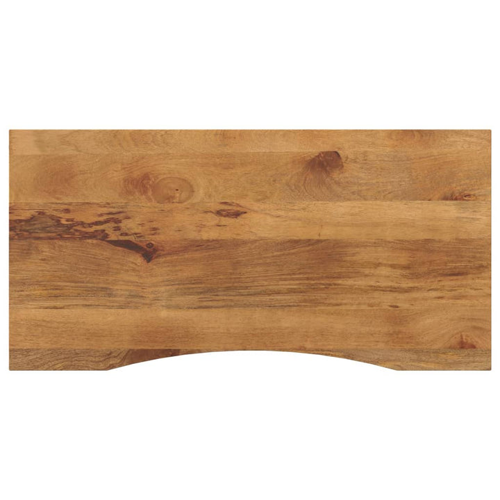 bordplade med kurvet form 140x60x2,5 cm ru massivt mangotræ