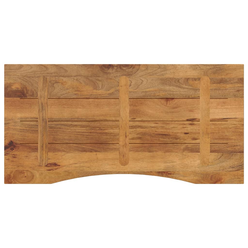 bordplade med kurvet form 140x60x2,5 cm ru massivt mangotræ