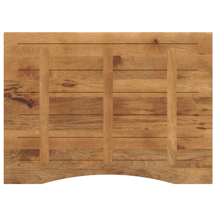 bordplade med kurvet form 100x80x2,5 cm ru massivt mangotræ
