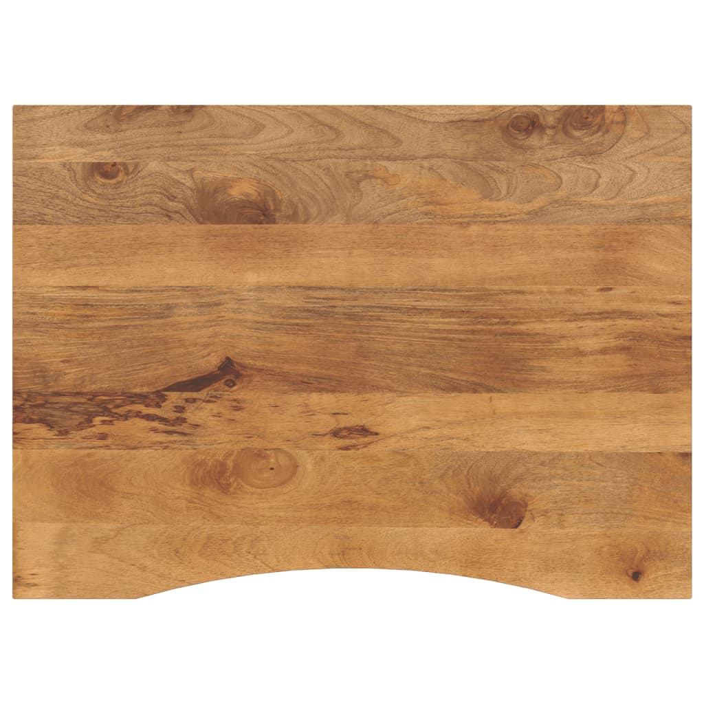bordplade med kurvet form 110x80x2,5 cm ru massivt mangotræ