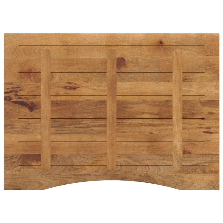 bordplade med kurvet form 110x80x2,5 cm ru massivt mangotræ
