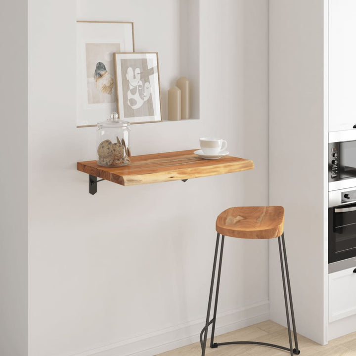 væghylde 70x40x2,5 cm rektangulær massivt akacietræ
