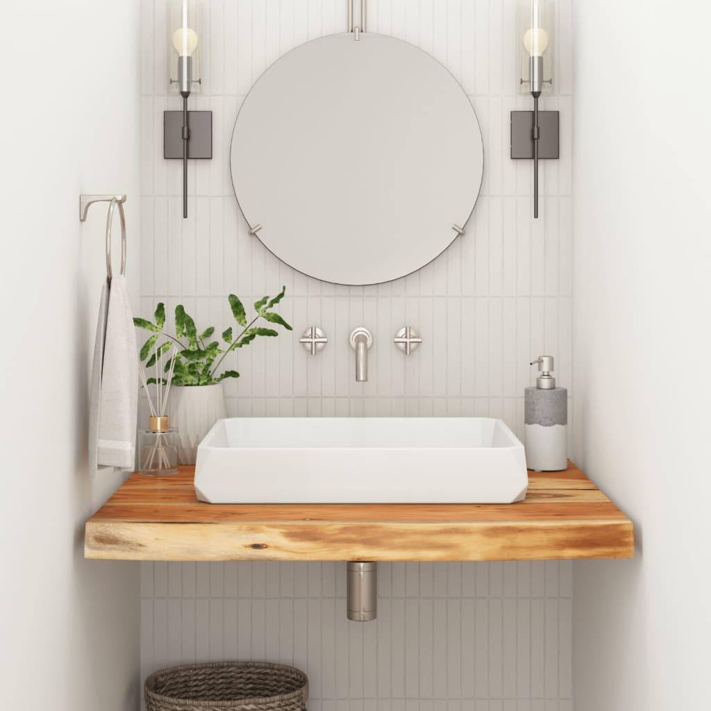 bordplade til badeværelse 70x60x3,8 cm rektangulær akacietræ