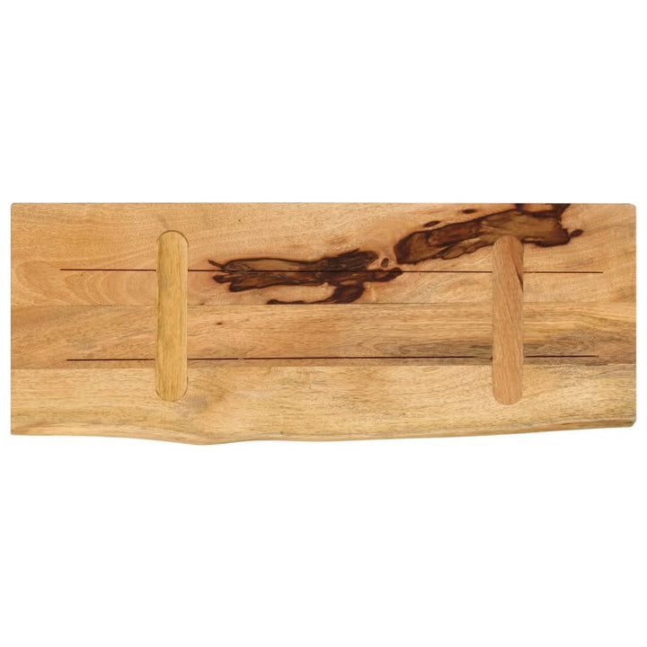 bordplade 80x20x2,5 cm naturlig kant massivt ru mangotræ