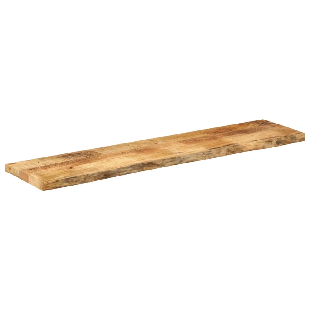 bordplade 140x20x2,5 cm naturlig kant massivt ru mangotræ