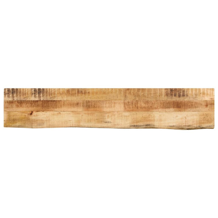 bordplade 140x30x2,5 cm naturlig kant massivt ru mangotræ