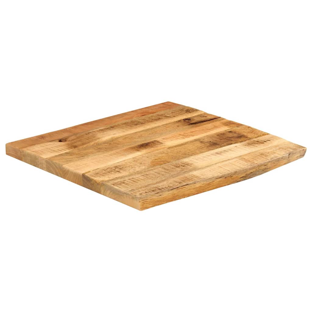 bordplade 40x40x2,5 cm naturlig kant massivt ru mangotræ
