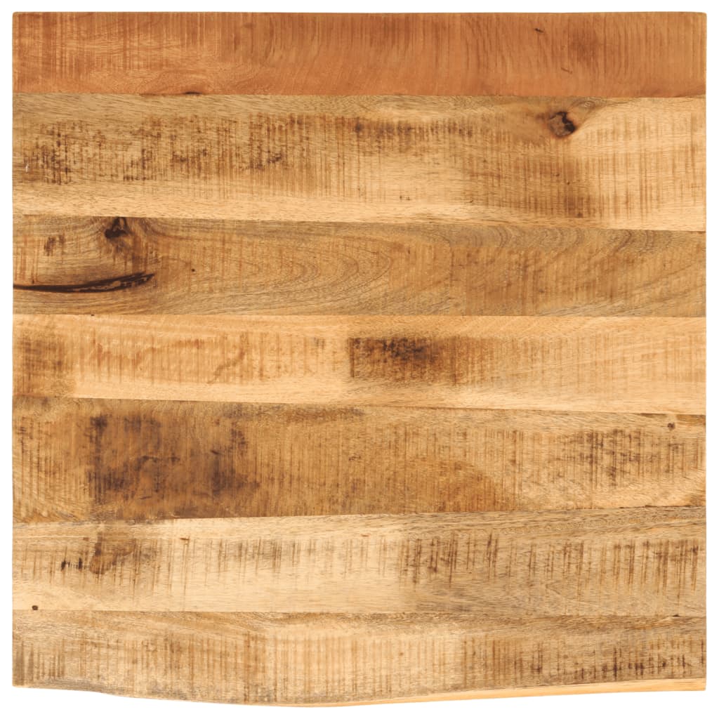 bordplade 80x80x2,5 cm naturlig kant massivt ru mangotræ