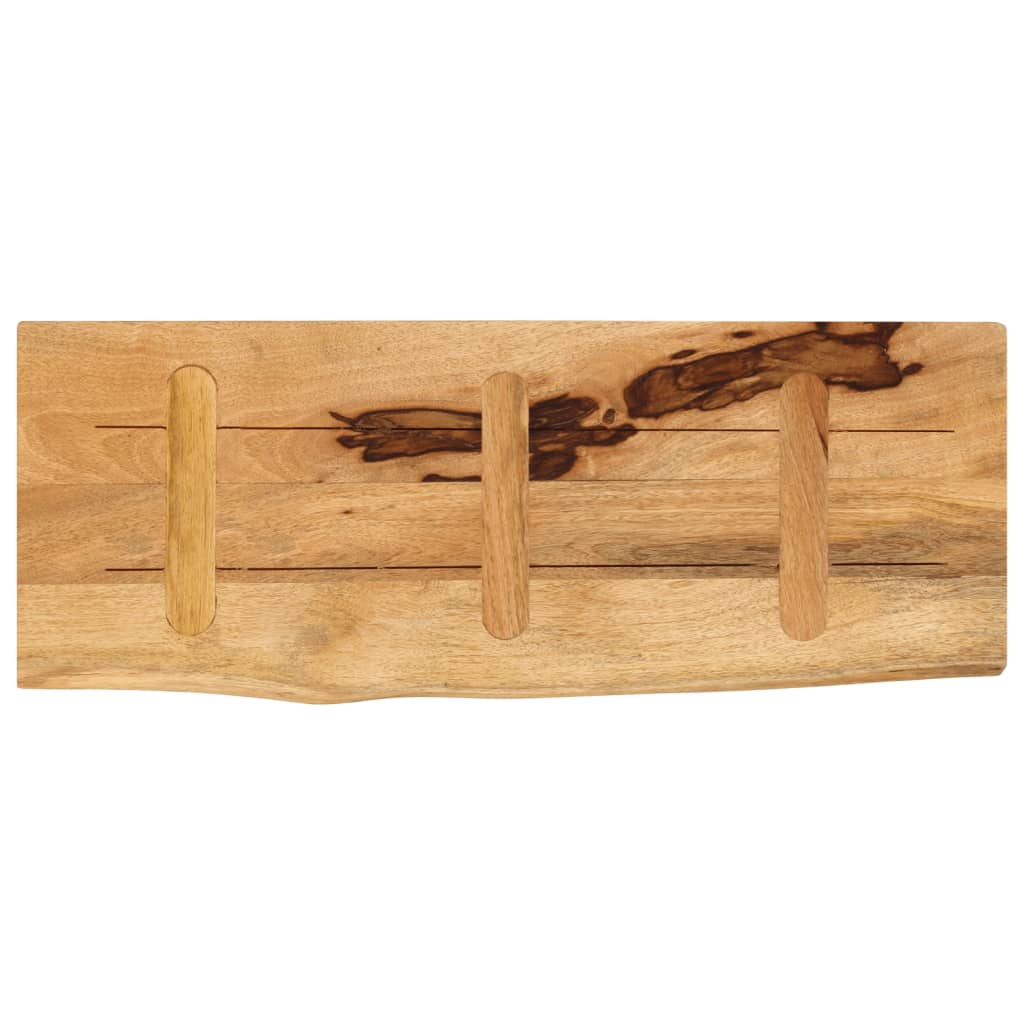 bordplade 90x20x3,8 cm naturlig kant massivt ru mangotræ