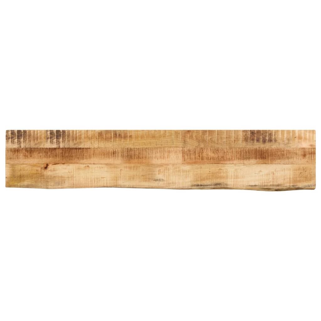 bordplade 140x20x3,8 cm naturlig kant massivt ru mangotræ