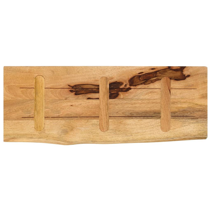 bordplade 90x40x3,8 cm naturlig kant massivt ru mangotræ