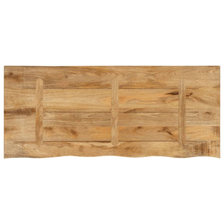 bordplade 140x60x3,8 cm naturlig kant massivt ru mangotræ