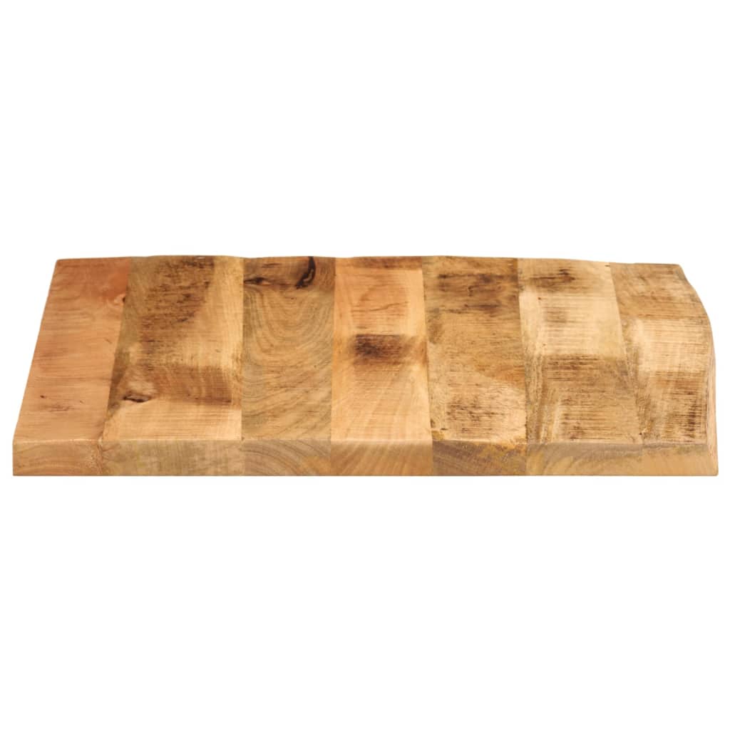 bordplade 80x80x3,8 cm naturlig kant massivt ru mangotræ