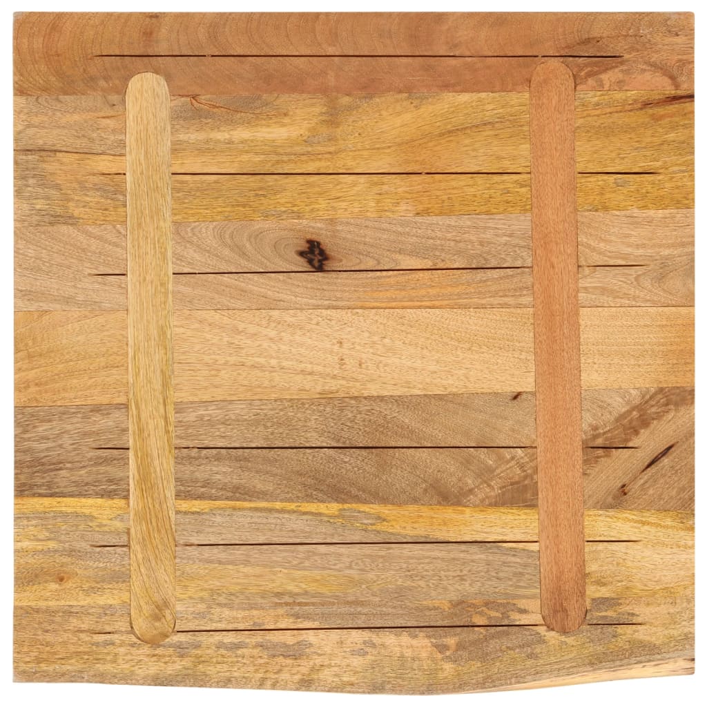 bordplade 80x80x3,8 cm naturlig kant massivt ru mangotræ