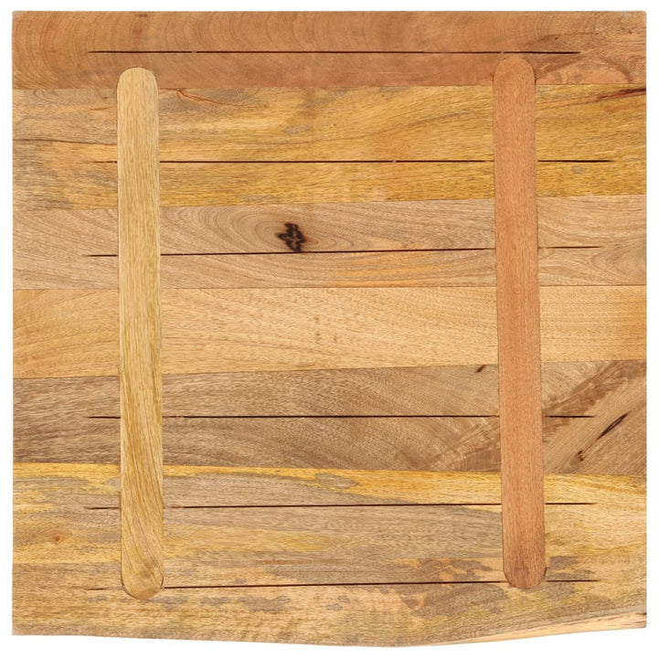 bordplade 80x80x3,8 cm naturlig kant massivt ru mangotræ