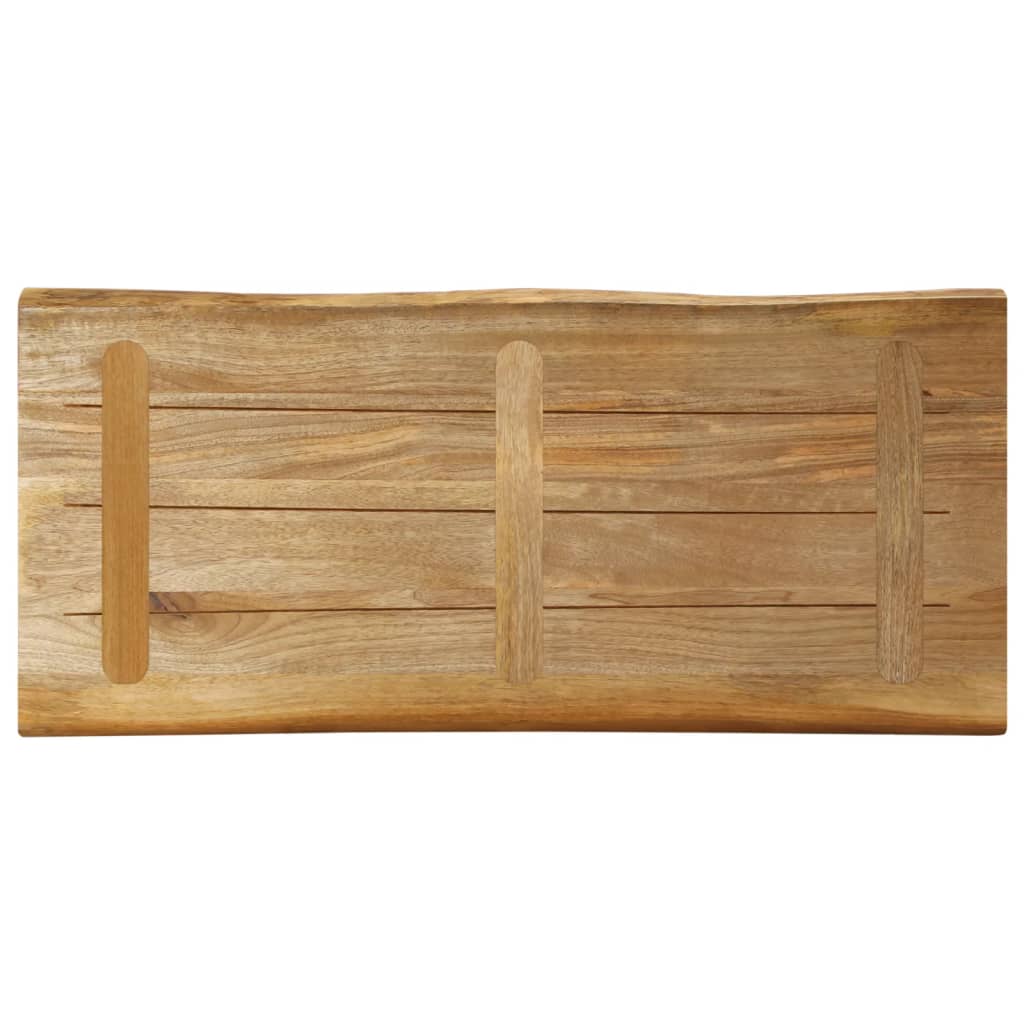 bordplade 90x40x2,5 cm naturlig kant massivt ru mangotræ
