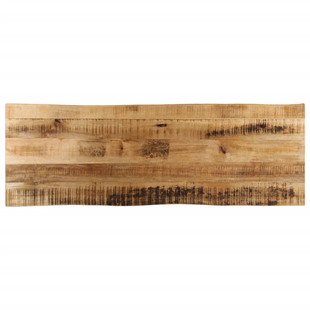 bordplade 140x40x2,5 cm naturlig kant massivt ru mangotræ