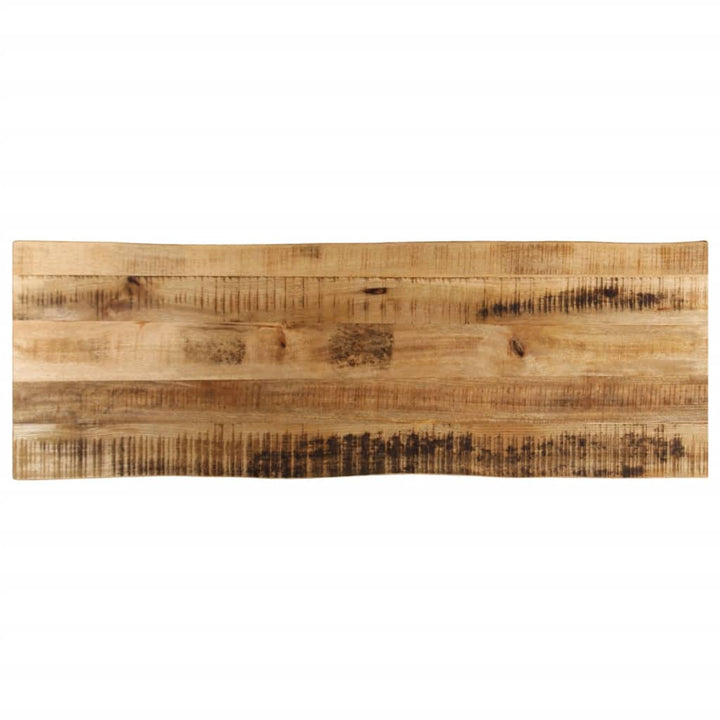 bordplade 140x40x2,5 cm naturlig kant massivt ru mangotræ