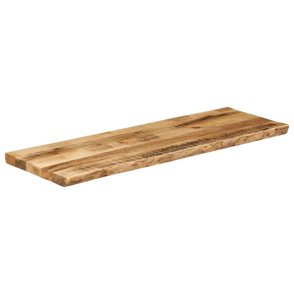 bordplade 140x40x2,5 cm naturlig kant massivt ru mangotræ