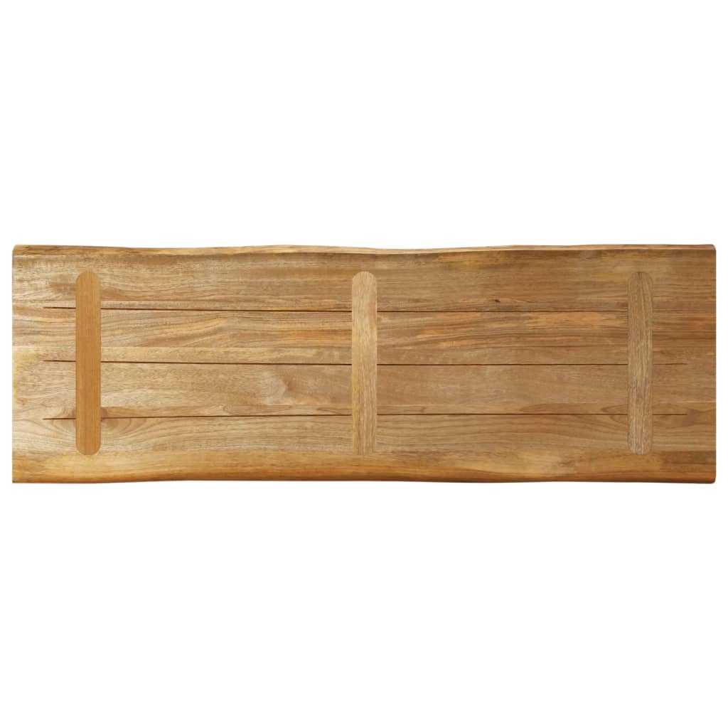 bordplade 140x40x2,5 cm naturlig kant massivt ru mangotræ