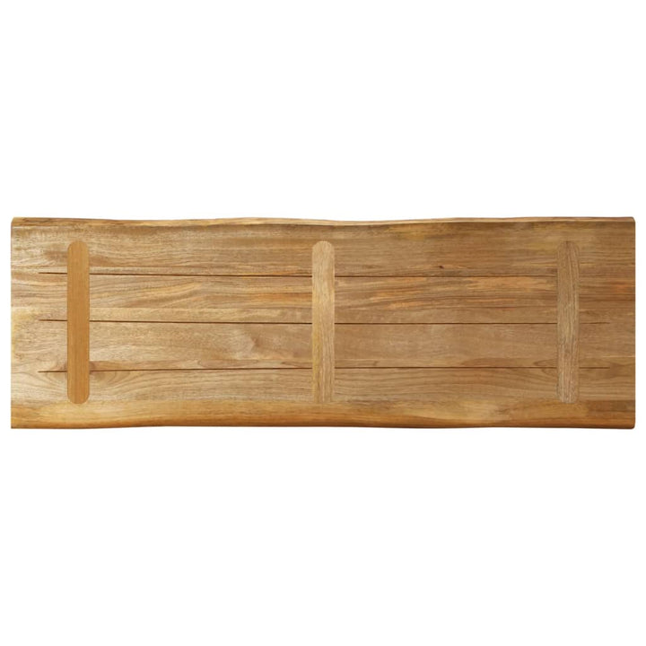 bordplade 140x40x2,5 cm naturlig kant massivt ru mangotræ