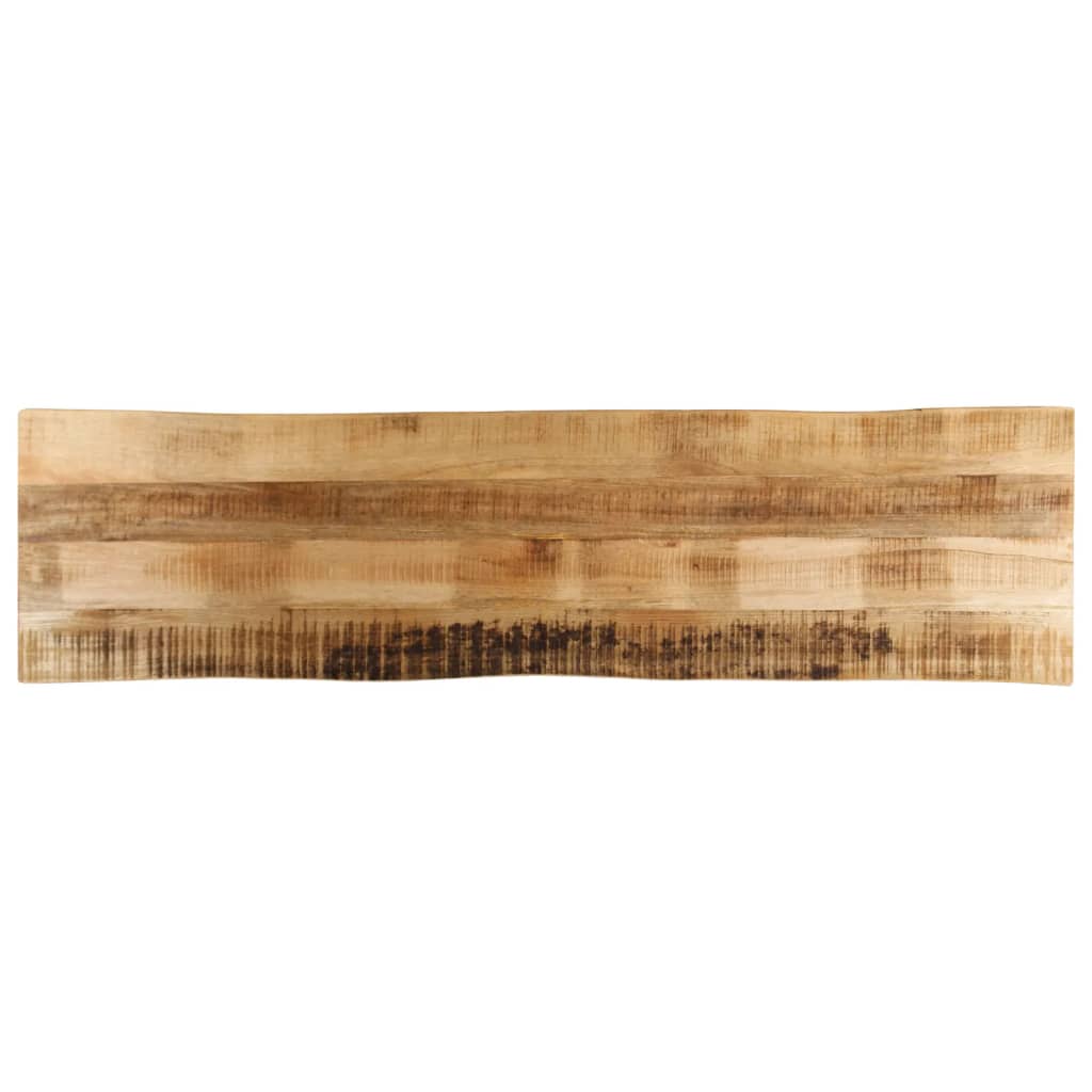 bordplade 160x40x2,5 cm naturlig kant massivt ru mangotræ