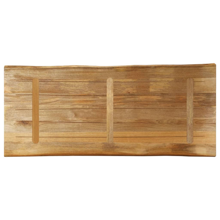 bordplade 140x60x2,5 cm naturlig kant massivt ru mangotræ