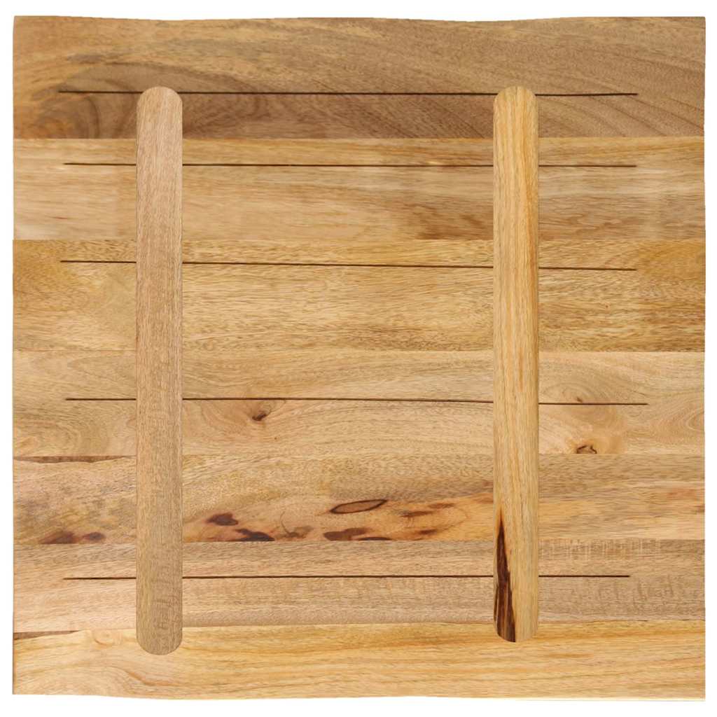 bordplade 40x40x3,8 cm naturlig kant massivt ru mangotræ