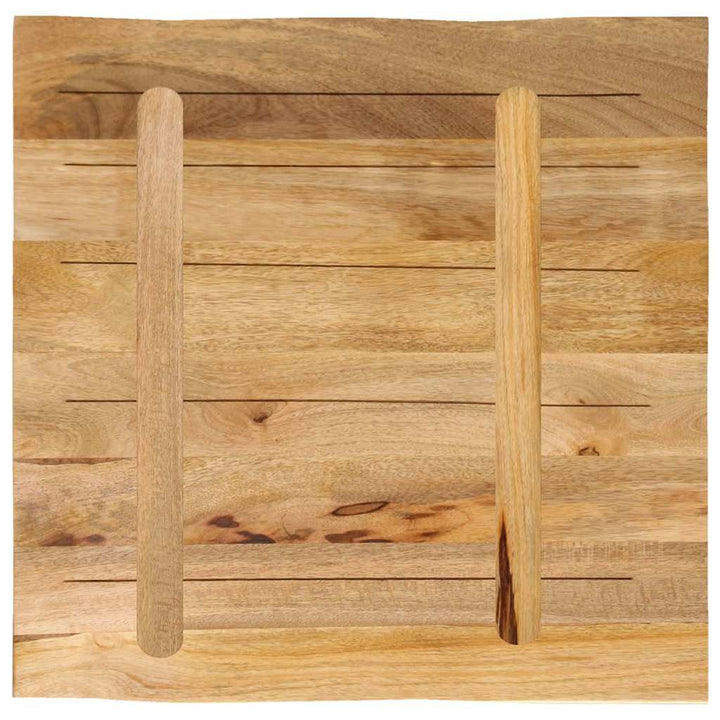 bordplade 40x40x3,8 cm naturlig kant massivt ru mangotræ
